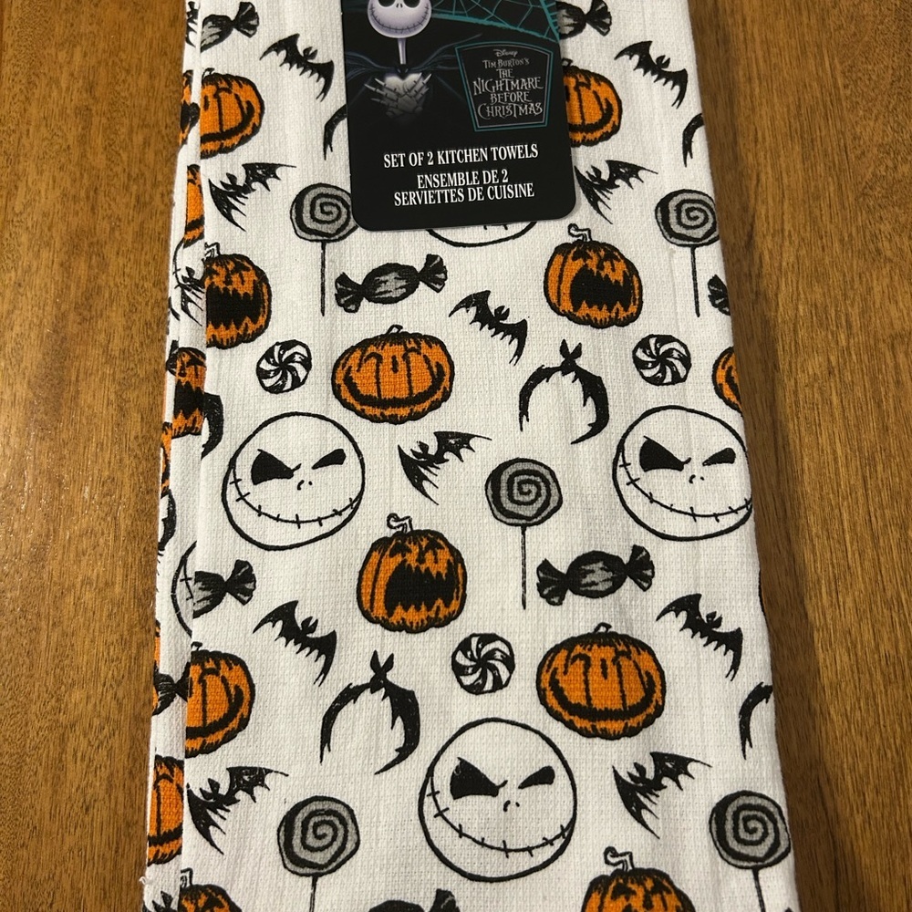 Nightmare Before Christmas Towels Halloween Pumpkin Bats Candy